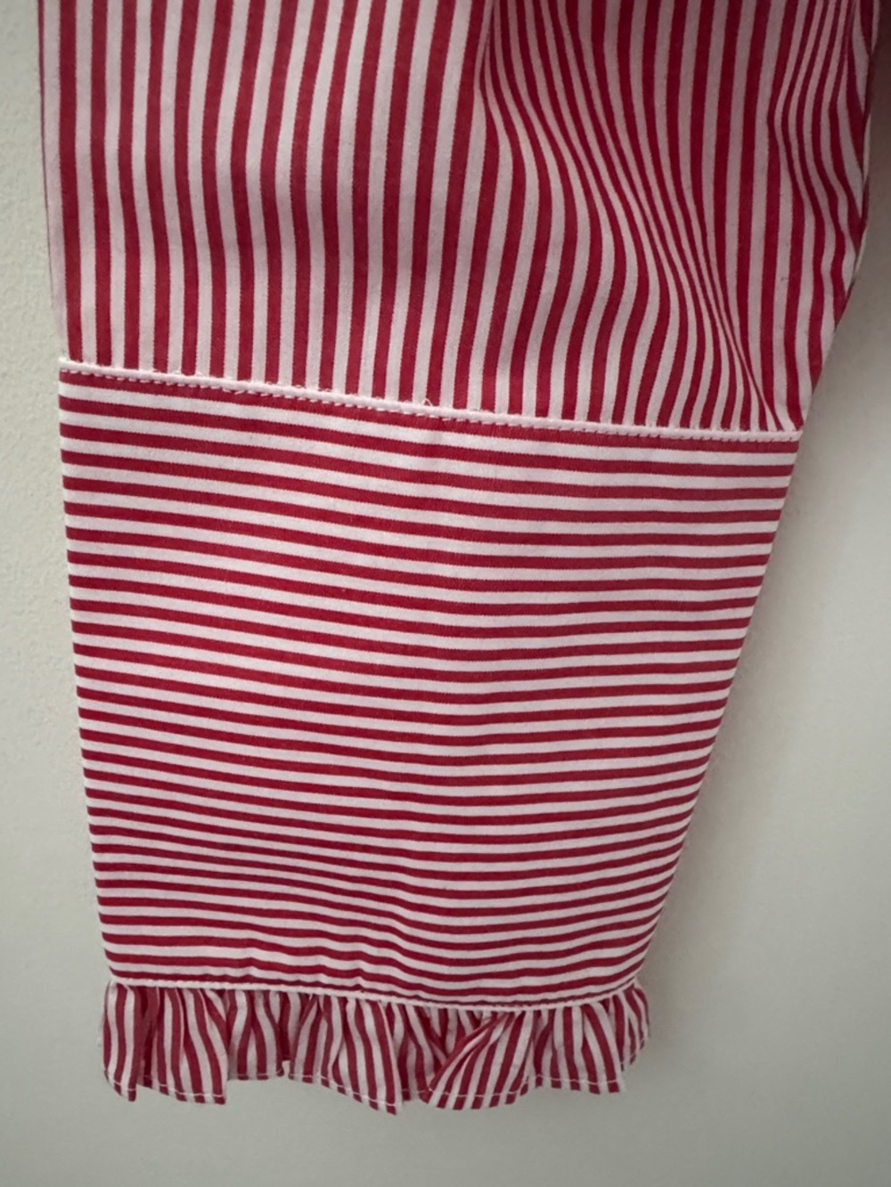 J Crew Ruffle-trim button-up shirt in striped cotton poplin size M - Picture 4 of 10